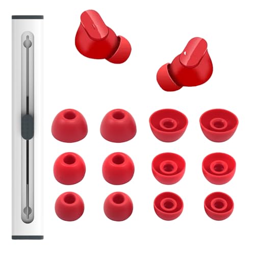 6 Pairs Replacement Silicone Ear Tips Compatible with Beats Studio Buds/Fit Pro/Studio Buds +, Silicone Earbuds Eartips Buds Cover Set for Beat Studio Buds (Red) - color: Red with Pen