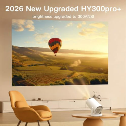 [4K Supported] Mini Projector with WiFi 6 and Bluetooth 5.4, Built in Apps - color: Ivory