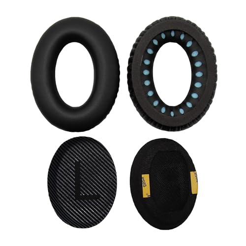 Replacement Ear Pads - Compatible with QuietComfort 35 & QC35 ii Headphones,Softer Leather, Premium Noise Cancelling Earpads, Durable & Comfortable Ear Cushions (QC 35-Black&Black) - color: QC 35-Black&Black