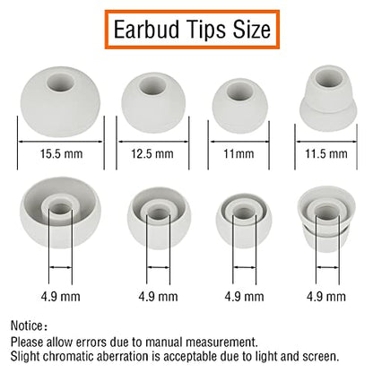 4 Pairs Silicone Ear Tips Earbuds Replacement Tips Earbuds Cap Eartips Tips Compatible with Powerbeats 1/2/3 Wireless Beats by Dre Headphones (Light Gray) - color: Light Grey