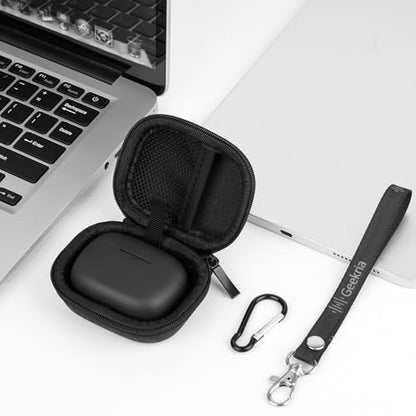 Geekria Shield Hard Shell Carrying Case Compatible with JBL Tune 130NC TWS, Live Pro 2 TWS, Tune 230NC TWS, Tune Flex, Vibe 200TWS, EVA Travel Case with Mesh Pocket & Carabiner, Dark Grey