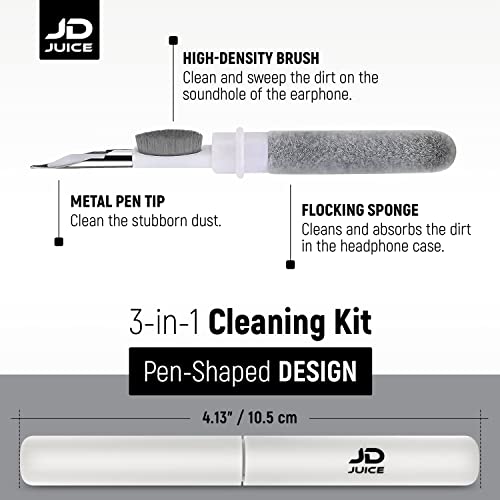 2 Pack - Airpod Cleaning Kit Earbud Cleaning Kit - Phone Cleaning Kit in-Ear Headphones Cleaning Pen Tool, Portable 3-in-1 Laptop Cleaning Kit Electronic Cleaner with a Sponge, Metal Pen Tip