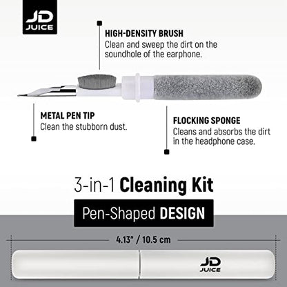 2 Pack - Airpod Cleaning Kit Earbud Cleaning Kit - Phone Cleaning Kit in-Ear Headphones Cleaning Pen Tool, Portable 3-in-1 Laptop Cleaning Kit Electronic Cleaner with a Sponge, Metal Pen Tip