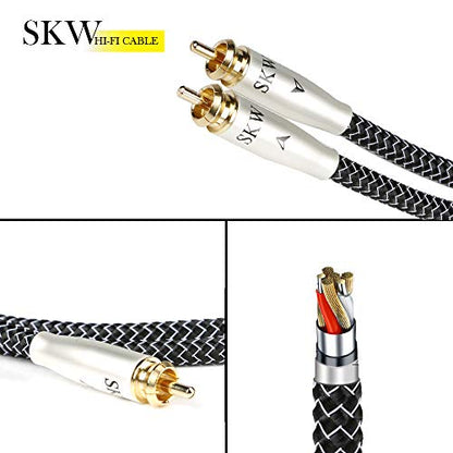 SKW High-End WG Series RCA-to-RCA Digital Coaxial Subwoofer Cable - Premium Hi-Fi Audio Interconnect for Precision Bass Transmission 16.4ft/5M - size: 16.4ft (5m)