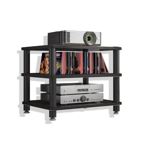 HiFi Racks Media Components Cabine, Heavy Duty Audio Component Stand, Amplifier Console Shelf Organizer, 2/3/4 Tier Speaker Audio Rack Tower(Black,3-Tier) - color: Black, size: 3-Tier