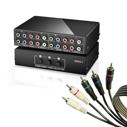 Component AV Switch Box with 5 RCA Cable 6ft