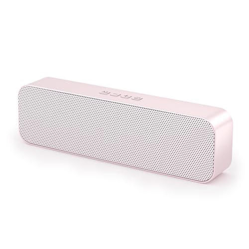 Computer Speaker for Desktop,Rechargeable PC Speaker,Small Computer Soundbar with Stereo & Bass,3.5mm Aux-in,Bluetooth,TF Port,Loud Volume for Web Conferences,Teacher,Music (Pink) - color: Pink