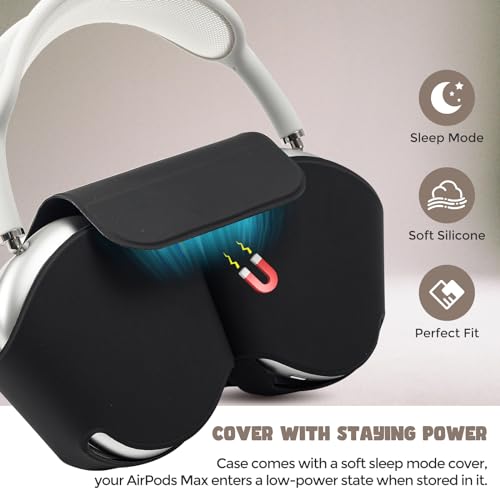 ProCase AirPods Max & AirPods Max 2 Travel Case with Sleep Mode Cover | Shockproof EVA Shell with Soft Lining, Mesh Pocket, Hand Strap & Carabiner for Travel - Black - color: Black, size: Sleep Mode Version