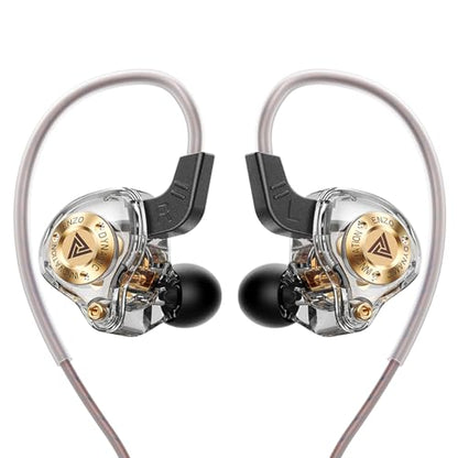 Piluyaa Wired Gaming Headphones IEM Earphones with 1DD，QKZ ENZO in Ear Monitor, HiFi USB C Earbuds, Bass Sound with New 11mm Dynamic Driver for Video Music Gaming (Grey) - color: Light GREY