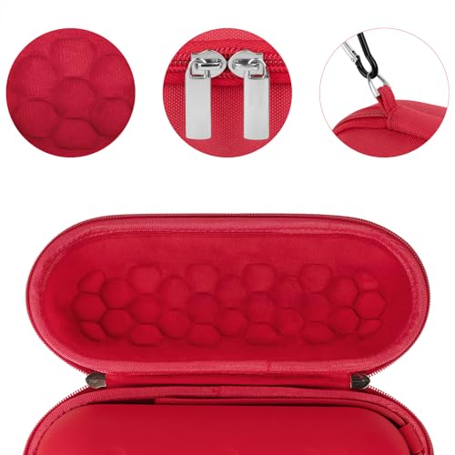 Geekria Shield Speaker Case Compatible with Beats Pill Cover, Replacement Hard Shell Portable Speaker Protective Carrying Bag with Keychain Hook (Red) - color: Red