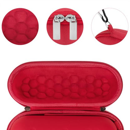 Geekria Shield Speaker Case Compatible with Beats Pill Cover, Replacement Hard Shell Portable Speaker Protective Carrying Bag with Keychain Hook (Red) - color: Red