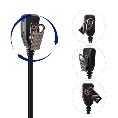 1Pin 2.5mm D-Shell Walkie Talkie Earpiece with PTT Mic (2 Packs) | for Motorola Talkabout Series T605 H2O T200 T260 T600 T800 Two-Way Radio