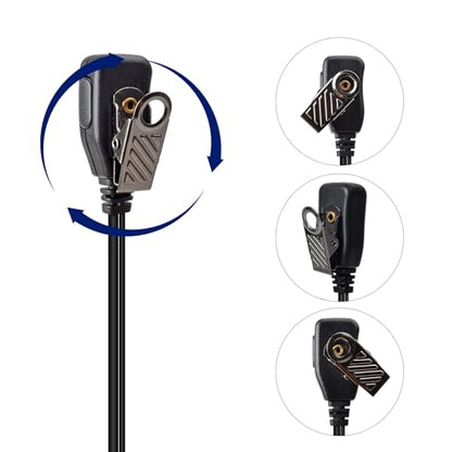 1Pin 2.5mm D-Shell Walkie Talkie Earpiece with PTT Mic (2 Packs) | for Motorola Talkabout Series T605 H2O T200 T260 T600 T800 Two-Way Radio