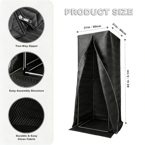 Portable Vocal Booth, 720° Echo-Free Recording Studio, Pro Black | Detachable，Delivers clean dry vocal audio, Perfect for podcasting music, Ideal pro studio gear