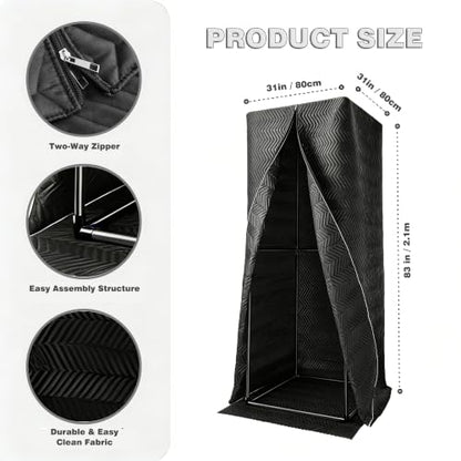 Portable Vocal Booth, 720° Echo-Free Recording Studio, Pro Black | Detachable，Delivers clean dry vocal audio, Perfect for podcasting music, Ideal pro studio gear