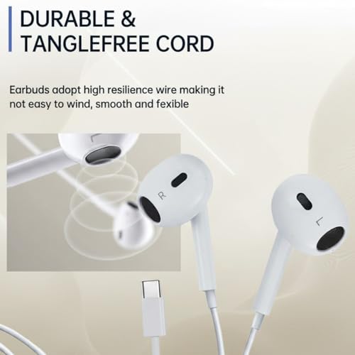 2 Pack USB C Headphones, Wired Earbuds for iPhone 17 16 15 Pro Max, 16e, 16 Plus & 15 Plus, USBC Ear Buds in-Ear Earphones with Microphone & Volume Control, Clear Stereo Sound & Noise Isolation