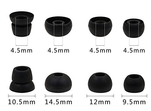 Alitutumao 4 Pairs Powerbeats 3 Replacement Earbuds Silicone Eartips Compatible with Wireless Powerbeats 3 Powerbeats3 Beats by dr dre Earphones, Black