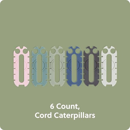 U Brands Oval Wired Ear Buds Cord Caterpillar Wrap, Set of 6
