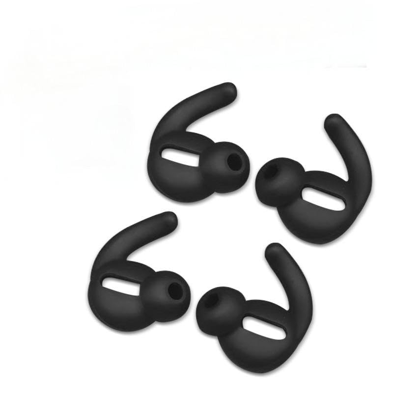 Silicone Eartips Compatible with Air Pods 2, Silicone Soft Anti-Slip Sport Earbud Tips, Anti-Drop Ear Wings Headphones Earphones Accessories Tips, 3 Pairs Black