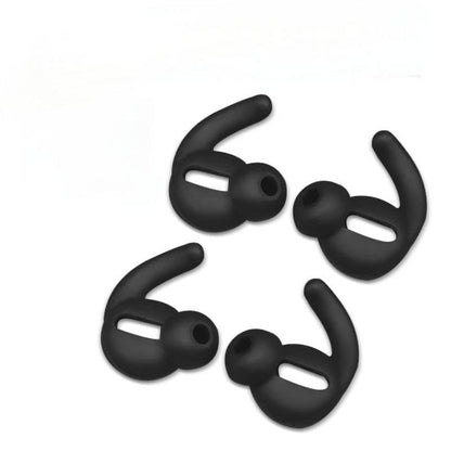 Silicone Eartips Compatible with Air Pods 2, Silicone Soft Anti-Slip Sport Earbud Tips, Anti-Drop Ear Wings Headphones Earphones Accessories Tips, 3 Pairs Black
