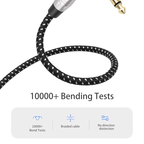 6Feet Right Angle 1/4 TS to XLR Female Micphone Cable,6.35mm Mnon to XLR Female Mixer, Active Speaker Signal Cable - size: 6Feet