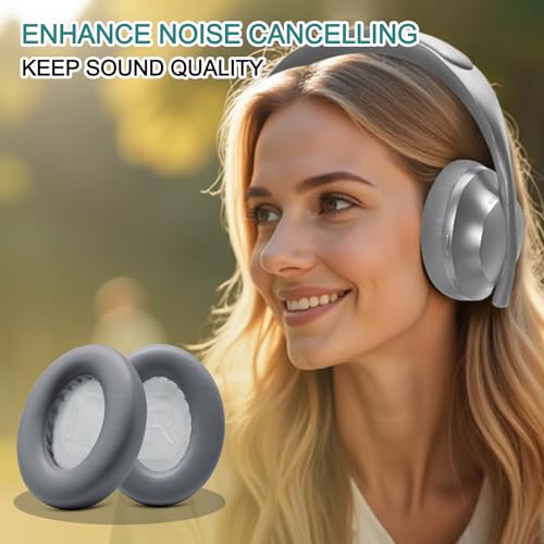 GEVO Ear Pads Replacement for Bose NC700, Silver | Earpads for Bose Noise Cancelling Headphones 700, Soft Protein Leather, High-density Memory Foam - color: Silver