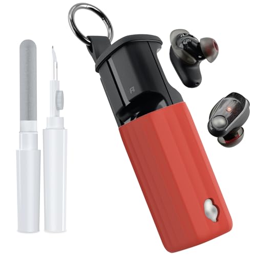 for Skullcandy Method 360 ANC Case Cover, Soft Silicone Protective Earbuds Case, Only Compatible with Skullcandy Method 360 ANC with Cleaner Kit Accessories Set(Red) - color: Red
