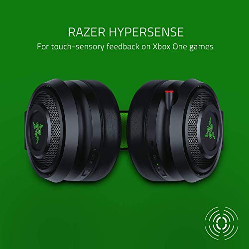 Razer Nari Ultimate Wireless 7.1 Surround Sound Gaming Headset: HyperSense Haptic Feedback - Auto-Adjust Headband - Retractable Mic – for Xbox Series X & S, Xbox One - Black/Green