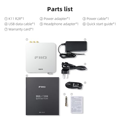 FIIO K11 Compact Desktop R2R Architecture DAC and Headphone Amplifier (Black)