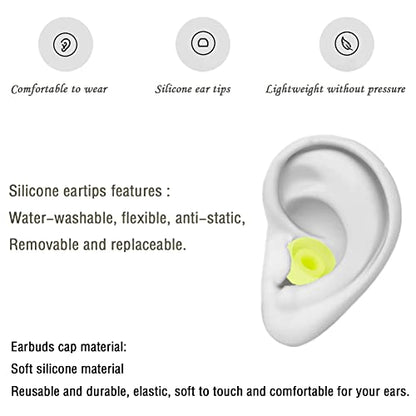 4 Pairs Silicone Replacement Earbud Tips Earbud Cap Compatible with Powerbeats 1/2/3 Wireless Beats by Dre Headphones,Ear Bud Tips(Yellow) - color: Yellow