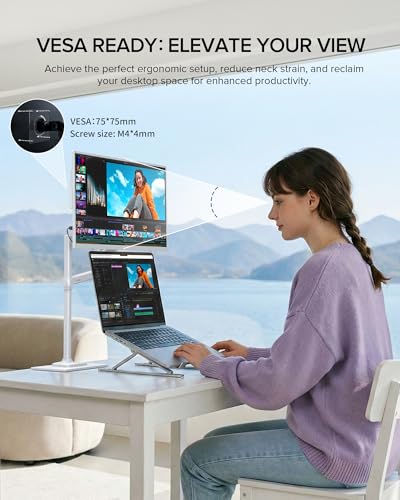 UPERFECT Portable Monitor 15.6", 125% sRGB 1080P Laptop Monitor (White) - size: 15.6 Inches