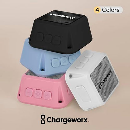 CHARGEWORX Magnetic Bluetooth Speaker and Phone Stand, Portable Mini Speaker, USB-C Rechargeable Wireless Device for High-Fidelity Audio, Compatible with MagSafe iPhone 16/15/14/13/12 Case, White - color: White