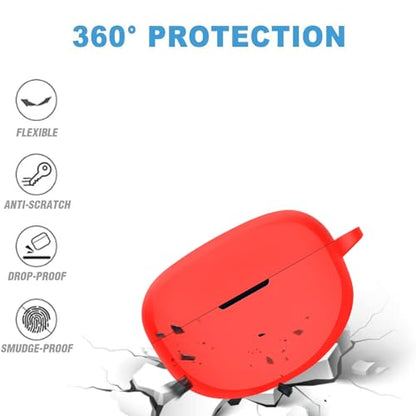 [3 in 1] TSVSXS Silicone Case Compatible with Bose Ultra Open Earbuds, Soft Protective Cover for Bose Open Ear Wireless Earbuds with Cleaning Kit Keychain - color: Red