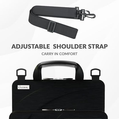 UZBL 13-14 inch Always on Pouch Work In Case For Chromebook and Laptops, Designed For Students, Classrooms, and Business - color: Black Fabric