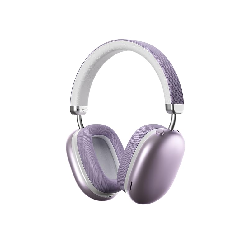 BT1638 Over-Ear Wireless Headphones, Premium Padded Headband, Champagne USB-C Charging, Bluetooth Headphones， Long Endurance Flight of up to 40 Hours，Fashionable and Colorful (Purple) - color: Purple