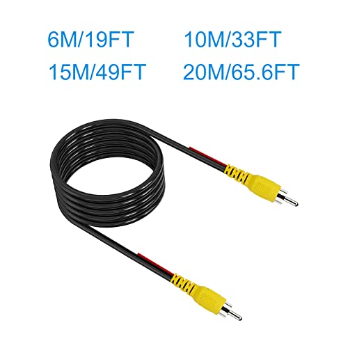 Upgraded Double Shielded RCA Backup Cam Extension Cable(20FT/6M). - size: 20 ft
