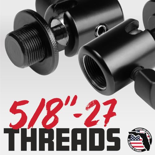 Gator Frameworks Ball-and-Socket Head Microphone Adapter with Angle Adjustment, (GFW-MIC-BALLHEAD-MT)
