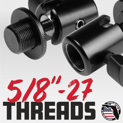 Gator Frameworks Ball-and-Socket Head Microphone Adapter with Angle Adjustment, (GFW-MIC-BALLHEAD-MT)