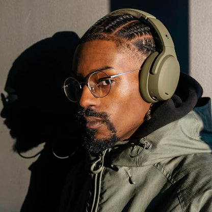 Skullcandy Crusher ANC 2 Noise Cancelling Wireless Headphones - Drab | Multi-Sensory Crusher Bass, Over-Ear Fit, Bluetooth, 60 Hours Battery, Working Out, Gym, Travel, Studying, Music, Gaming - color: Drab