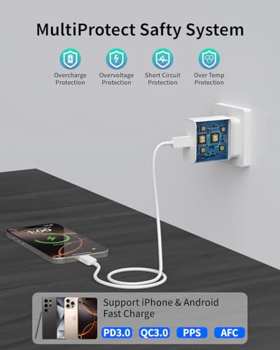 [Apple MFi Certified] iPhone 17 16 15 Fast Charger with 10FT Cable | 2 Pack 30W Charger Set with USB-C to USB-C Cable; Compatible with iPad, Pixel, Galaxy; Ideal for Home, Office and Travel.