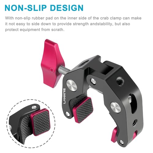 Super Clamp Mic Mount with 1/4" to 5/8" Screw - Compatible with Microphones or Photography Accessories - Max Load 4.4lb/2kg