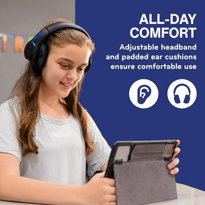 TWT Audio Classroom Headphones – Duro 203 Over-Ear Wired Headset For School, Students, Teachers, Durable Noise Reducing USB-C For Kids, Testing & Learning - size: 1 Pack - TW203