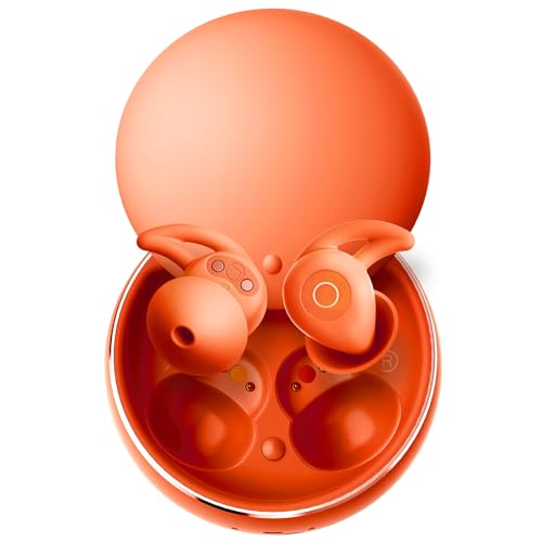 Sleepals micro Sleep Earbuds for Side Sleepers | Sleep Headphones with Soft and Snug Fit | Moderate Noise Reduction (not ANC) | Small and Light, 4H Single Play, 28H with Charging Case (Orange) - color: Orange