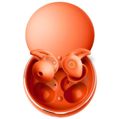 Sleepals micro Sleep Earbuds for Side Sleepers | Sleep Headphones with Soft and Snug Fit | Moderate Noise Reduction (not ANC) | Small and Light, 4H Single Play, 28H with Charging Case (Orange) - color: Orange
