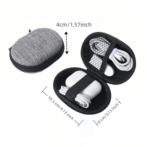 Chinshwehaw Electronic Accessories Organizer Bag: EVA Hard Shell Shockproof, Hard Shell Tech Organizer Case - Water Resistant Travel Storage for Cables Charger Earphones USB SD Card (Oval) - style: Oval