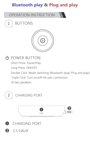 Milcraft Mini Speaker with 3.5mm Aux Input Jack, 3W Loud Portable Speaker for iPhone iPod iPad Cellphone Tablet Laptop, with USB Rechargeable Battery, Gift Choice for Kids, Silver