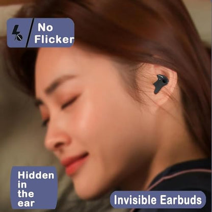 Ultra-Thin Wireless Earbuds - 3.2g Lightweight, Bluetooth, IPX5 Waterproof, Secure Fit for Sleep & Sports, with Charging Case, Touch Control, Binaural Stereo (Black) - color: Black