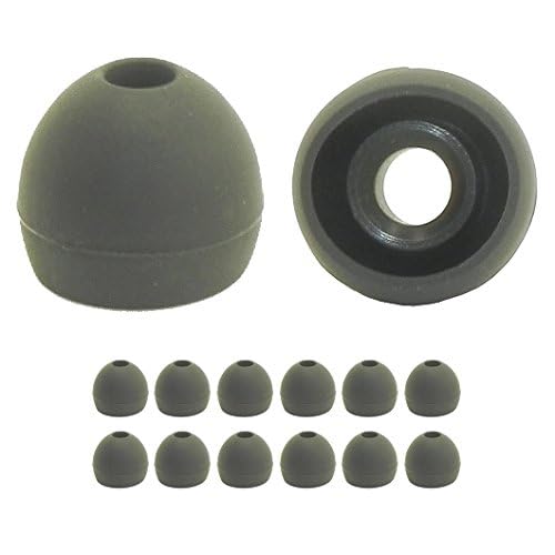 Earphones Plus 6 Pr Black Medium Ear Tips Replacement Ear Tips for in Ear Earbud Earphones - size: Medium