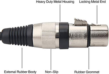 XLR Female to 1/4 Inch (6.35mm) TRS Jack Lead Balanced Signal Interconnect Cable XLR to Quarter inch Patch Cable - 10 Feet