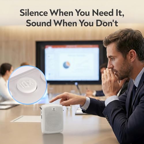 WinBridge Wireless Voice Amplifier 15W Bluetooth Headset Mic for Teachers | Portable PA System, Teacher Microphone for Classroom, 12-15H Battery, Small Presentation Speaker Sound Amplifier WB002 White - color: White